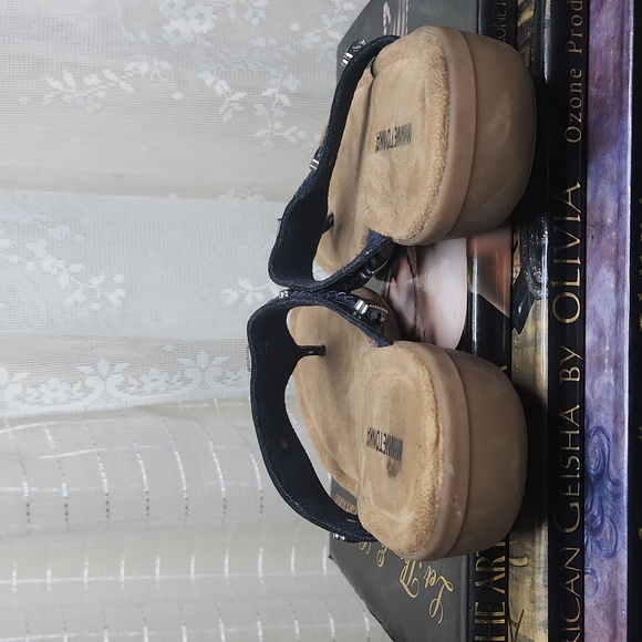 Navy Blue Minnetonka Braided Leather Thong Flip-Flop Sandals Women's Sz10 - Picture 3 of 5